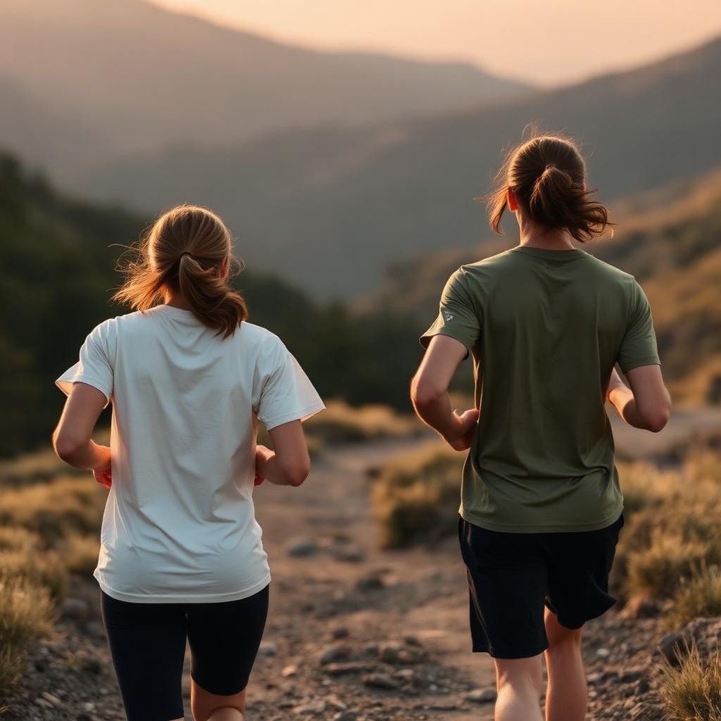 Runners on a mountain trail wearing standard pace